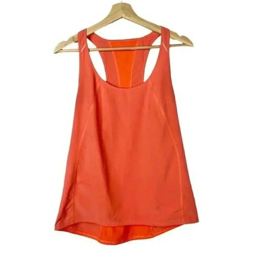 Lucy Peach Orange Scoop Neck Athletic Tank Top M
